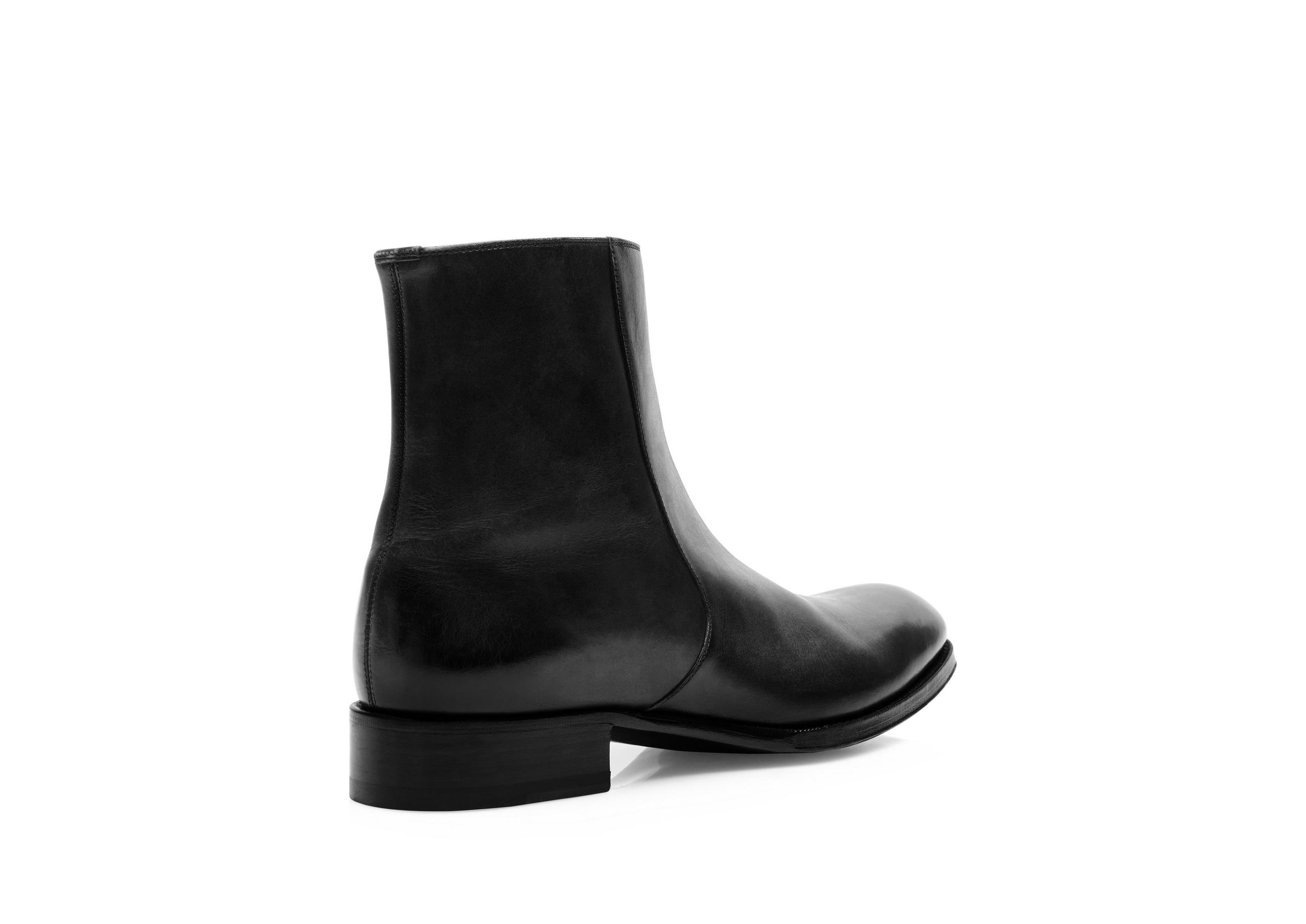 BURNISHED LEATHER EDGAR ZIP BOOT - 3