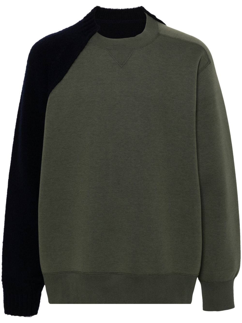 knit-panelled sweatshirt - 1