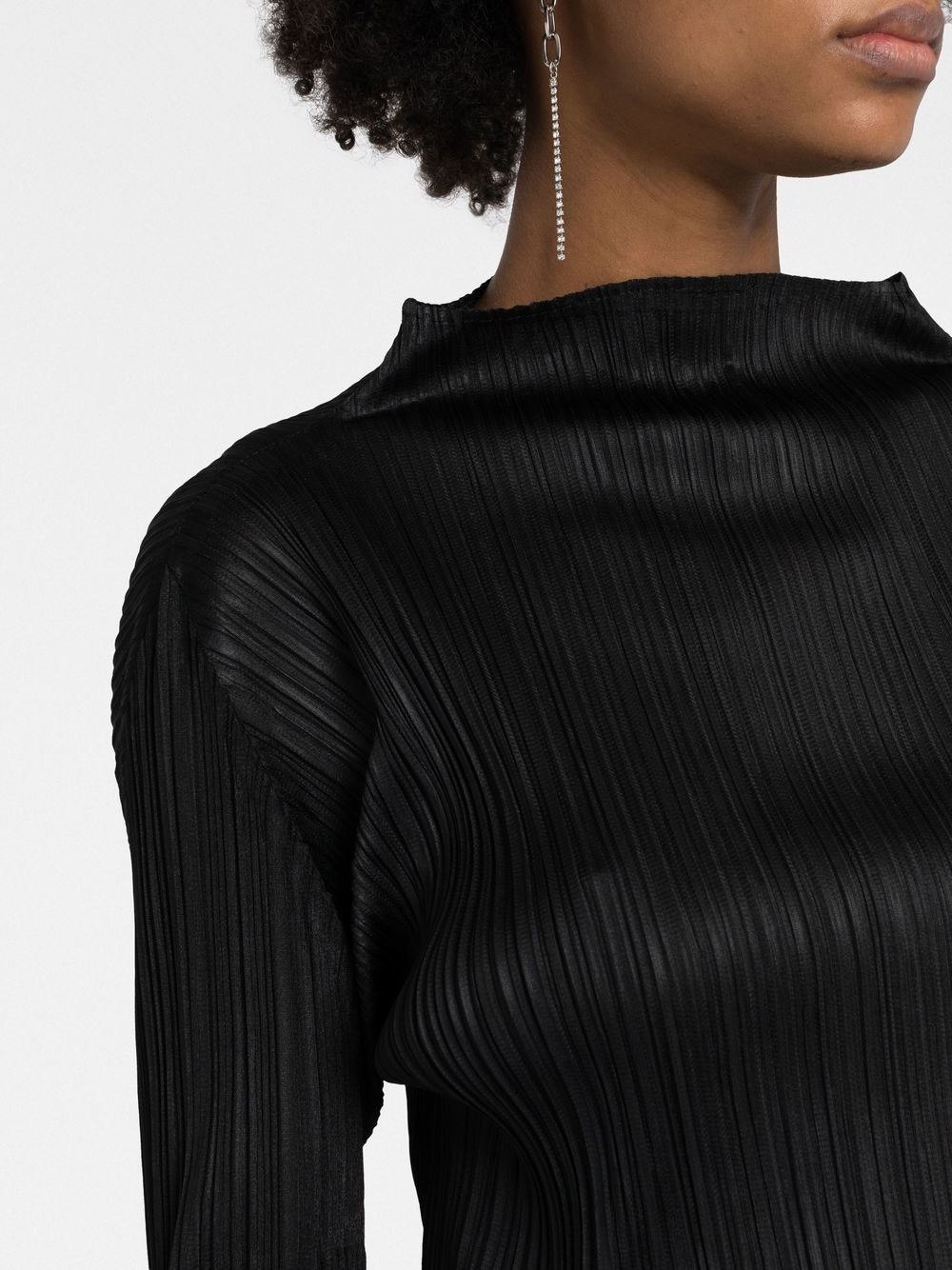 high-neck pleated top - 5