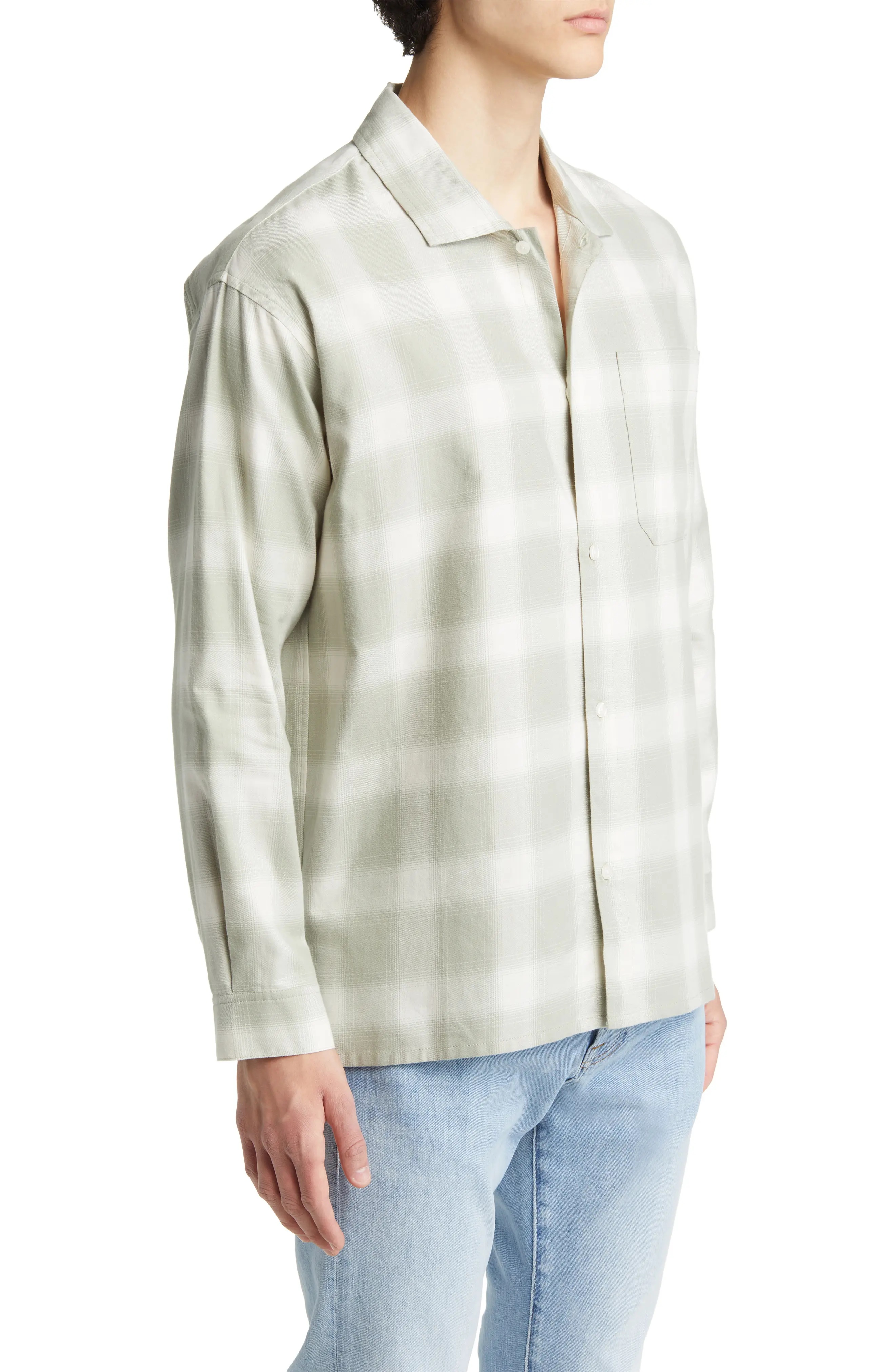 Plaid Lightweight Button-Up Shirt - 4