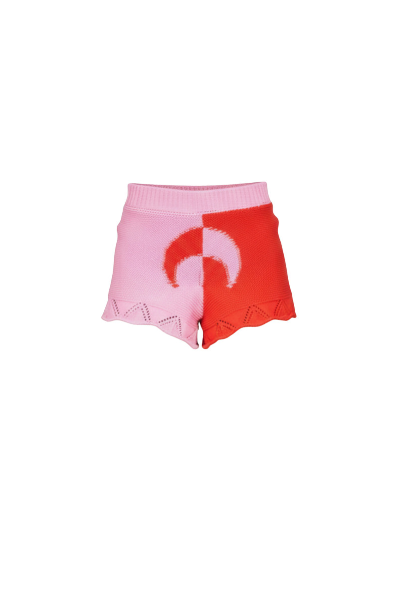 Crochet knit moon mini shorts 1