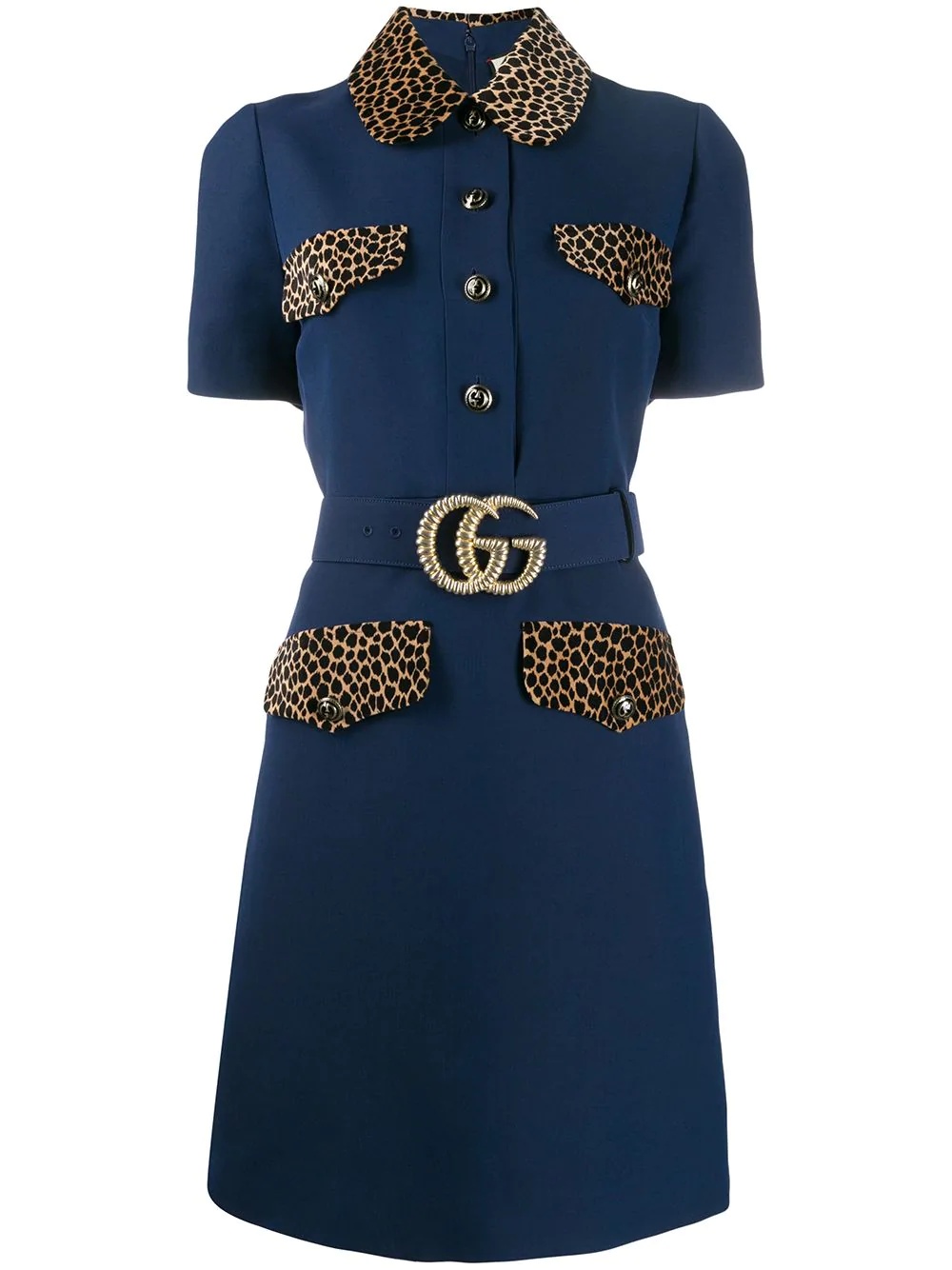 GG belt short dress - 1