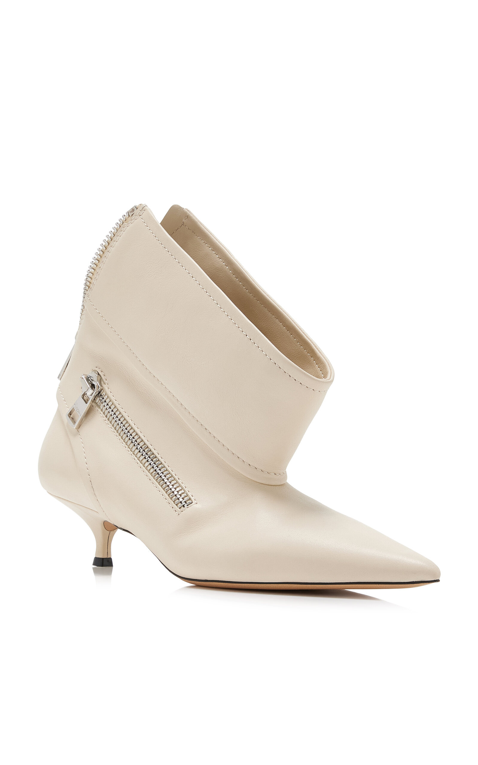 Leather Biker Boots ivory - 4