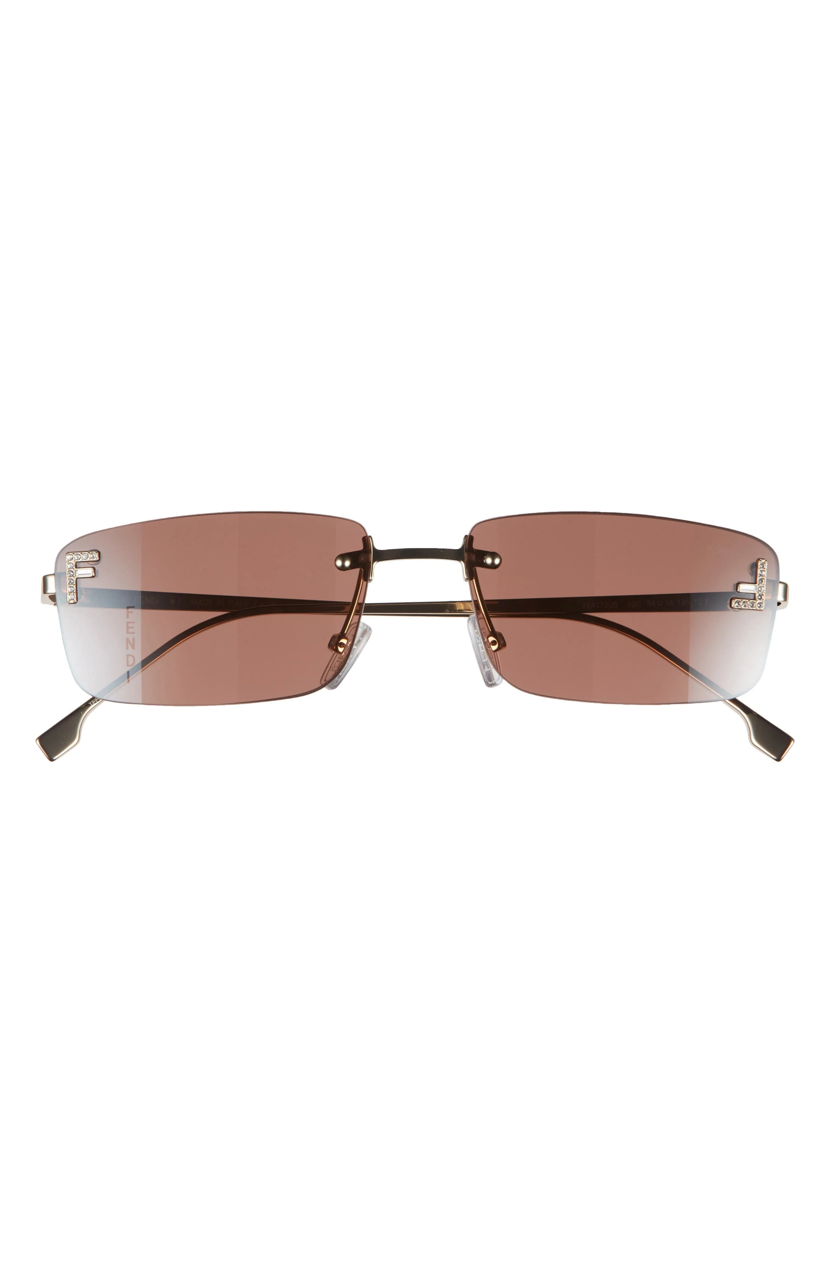 Fendi First Rimless Rectangular Sunglasses in Gold /Brown Mirror at Nordstrom - 1