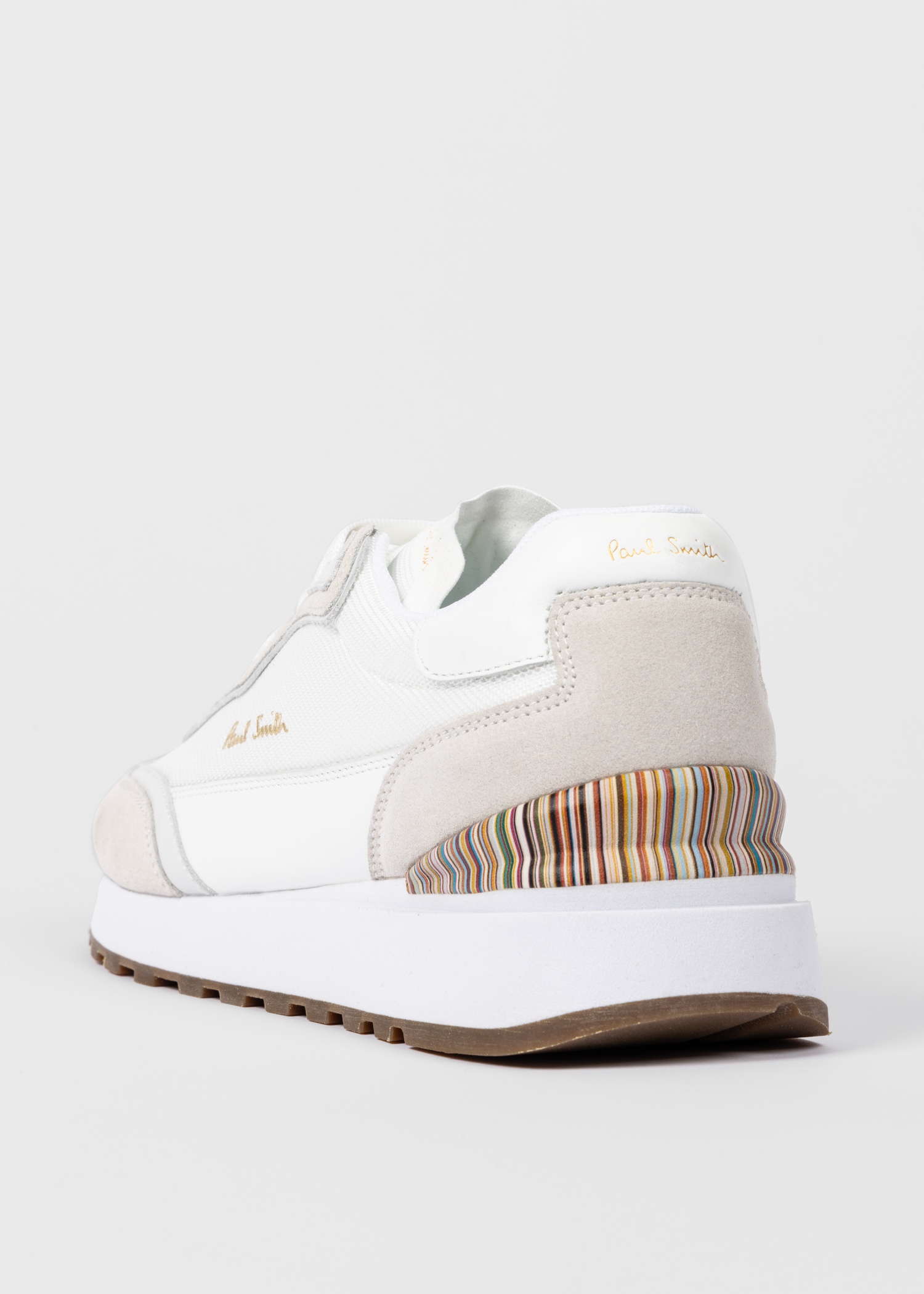 White Leather 'Aston' Trainers - 5