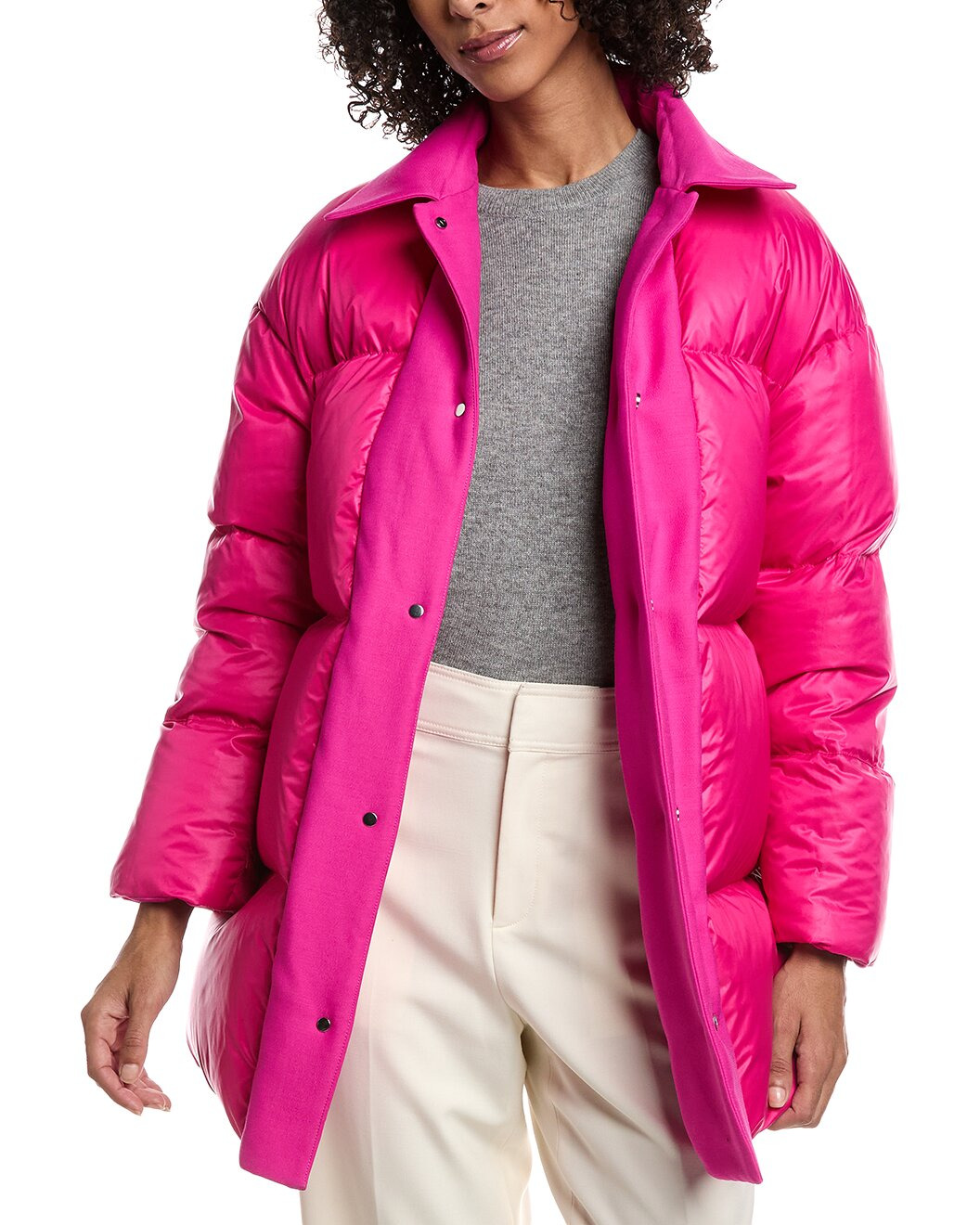 Valentino Wool & Silk-Blend Reversible Down Coat - 4