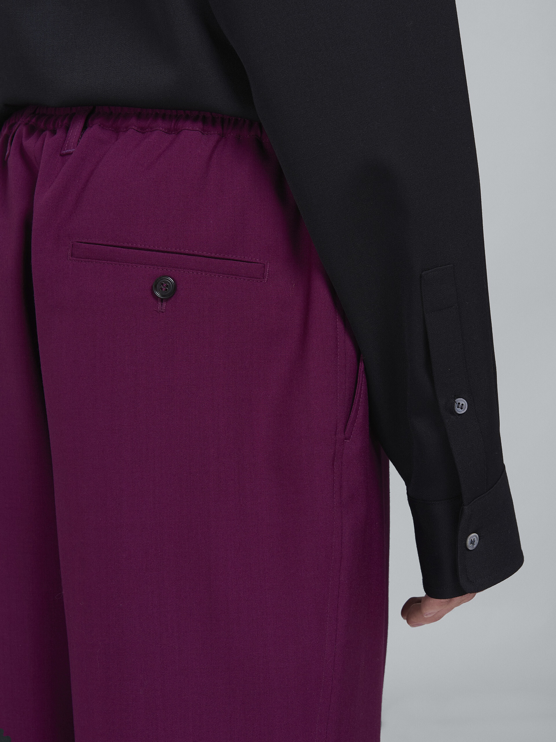 PURPLE TROPICAL WOOL PANTS - 4