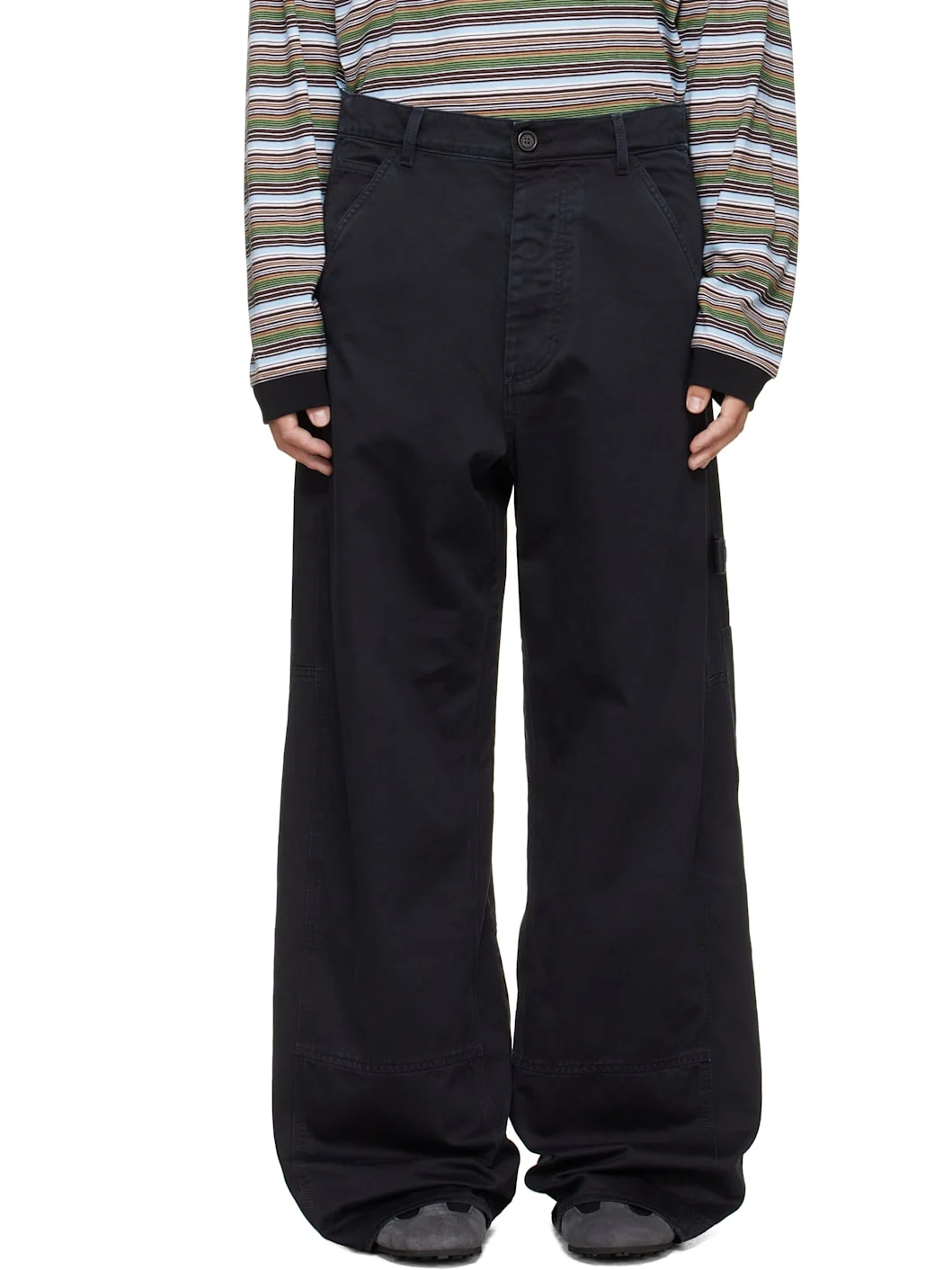 Black Hammer Loop Trousers - 1