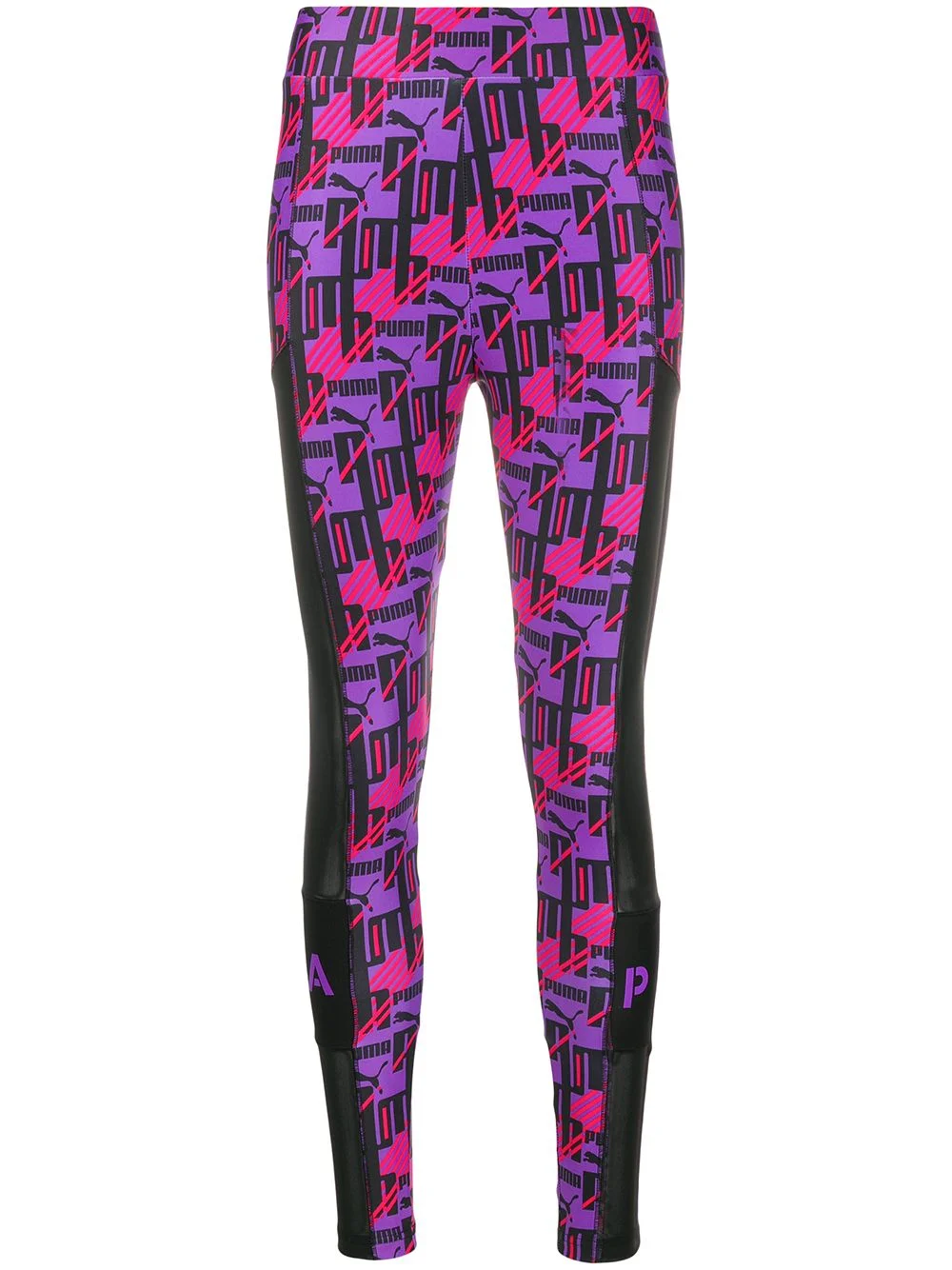 printed mesh panel leggings - 1