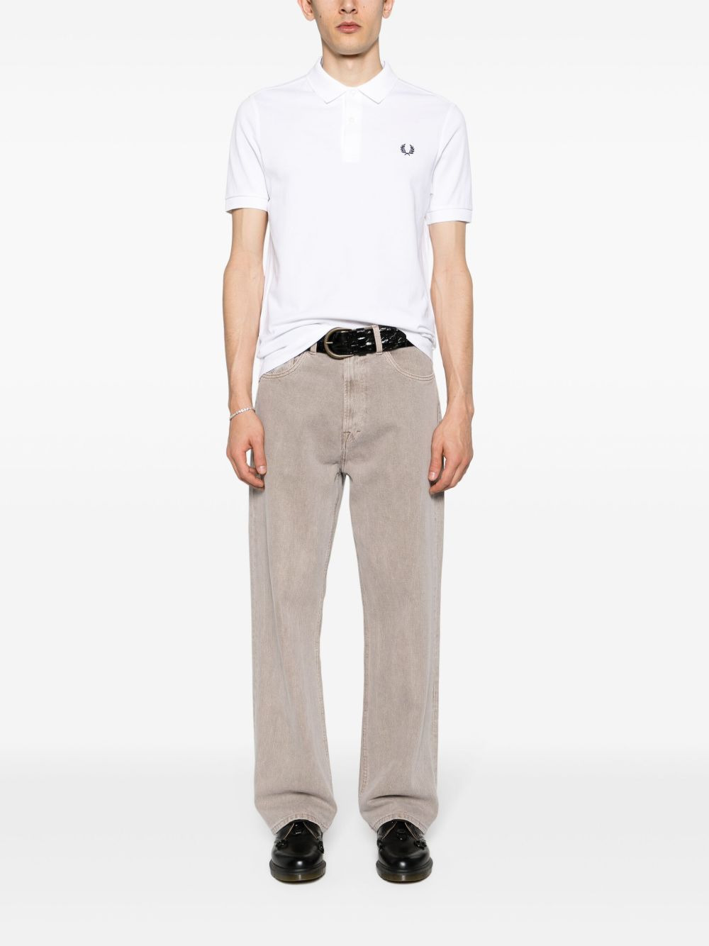 logo-embroidered piqué polo shirt - 2