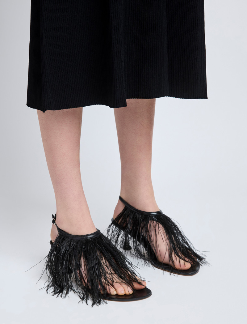Tee Thong Feather Sandals in Slick Nappa 5