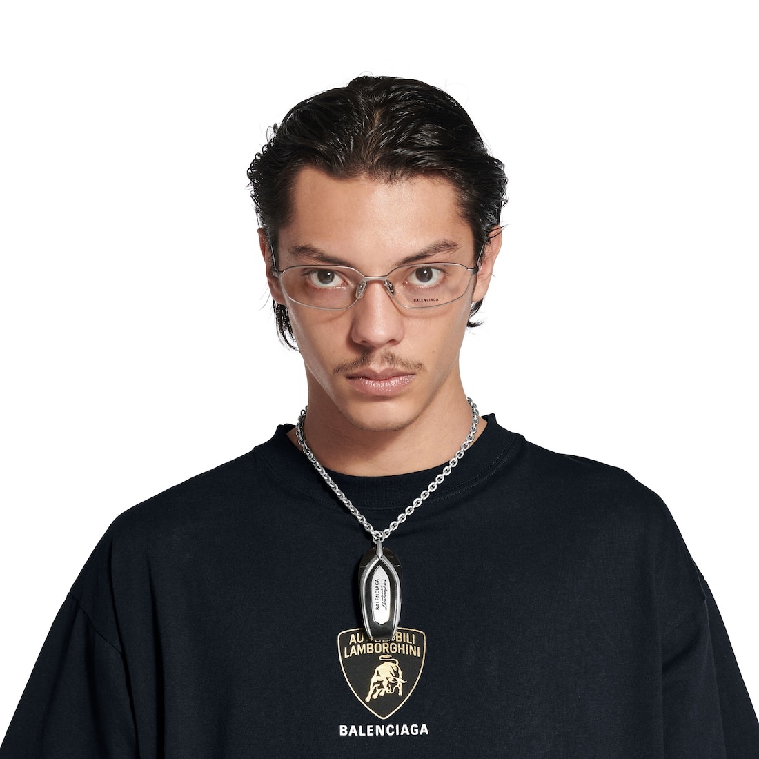 Balenciaga | Automobili Lamborghini Car Key Necklace  in Silver/black - 4