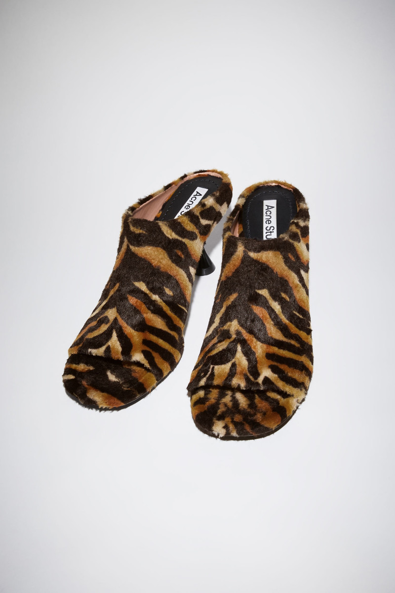 Tiger print mules - Multi beige 2