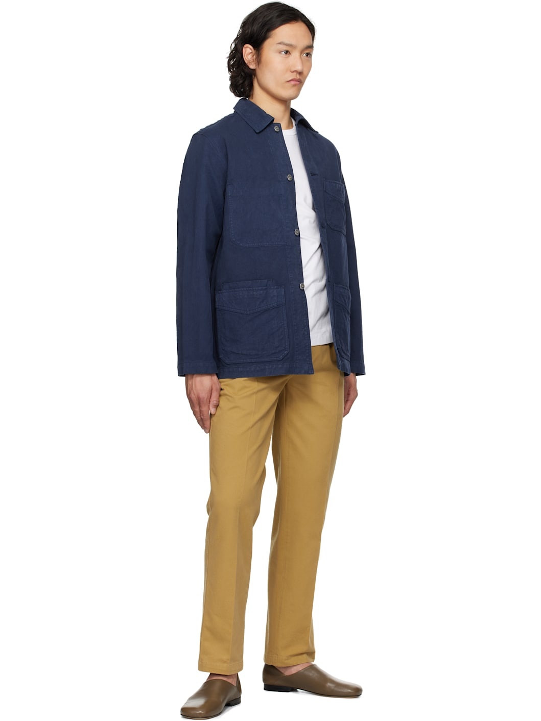 Navy Cotton Duck Canvas Five-Pocket Chore Jacket - 4