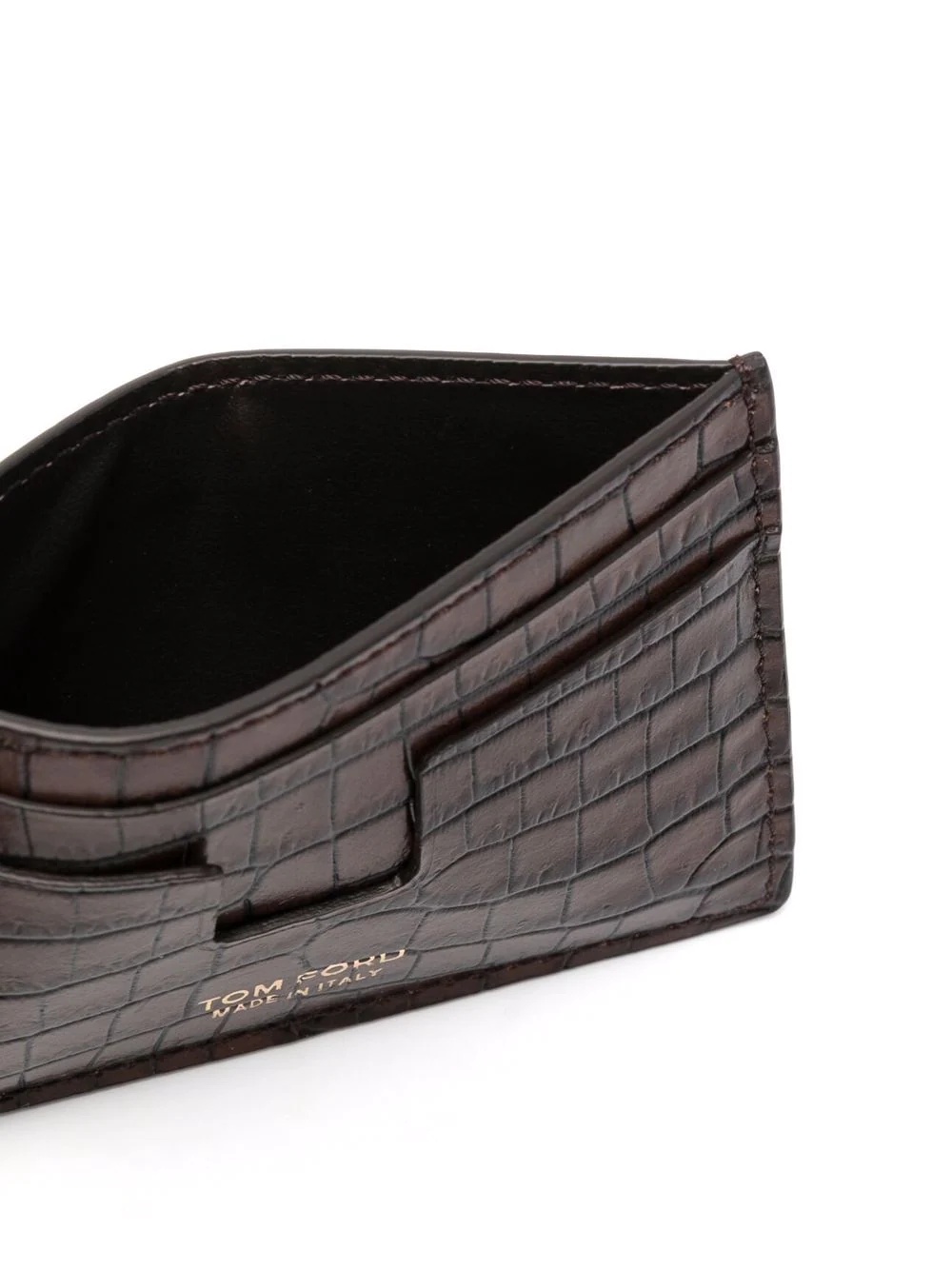 crocodile-effect leather cardholder - 3