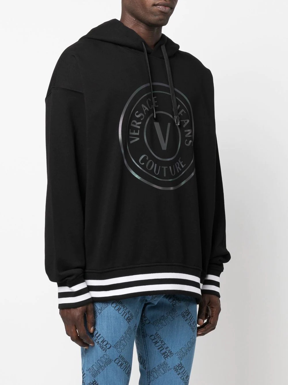 logo print hooded sweatshirt - 3