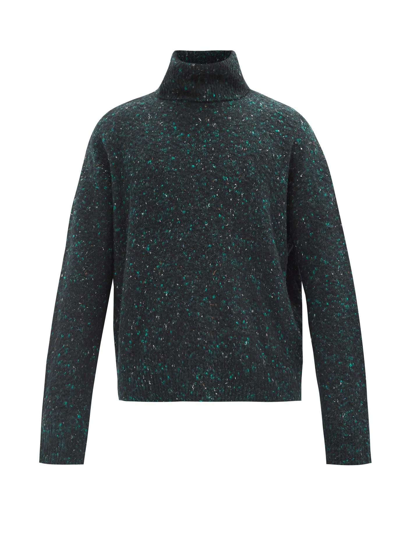 Roll-neck marled wool-blend sweater - 1