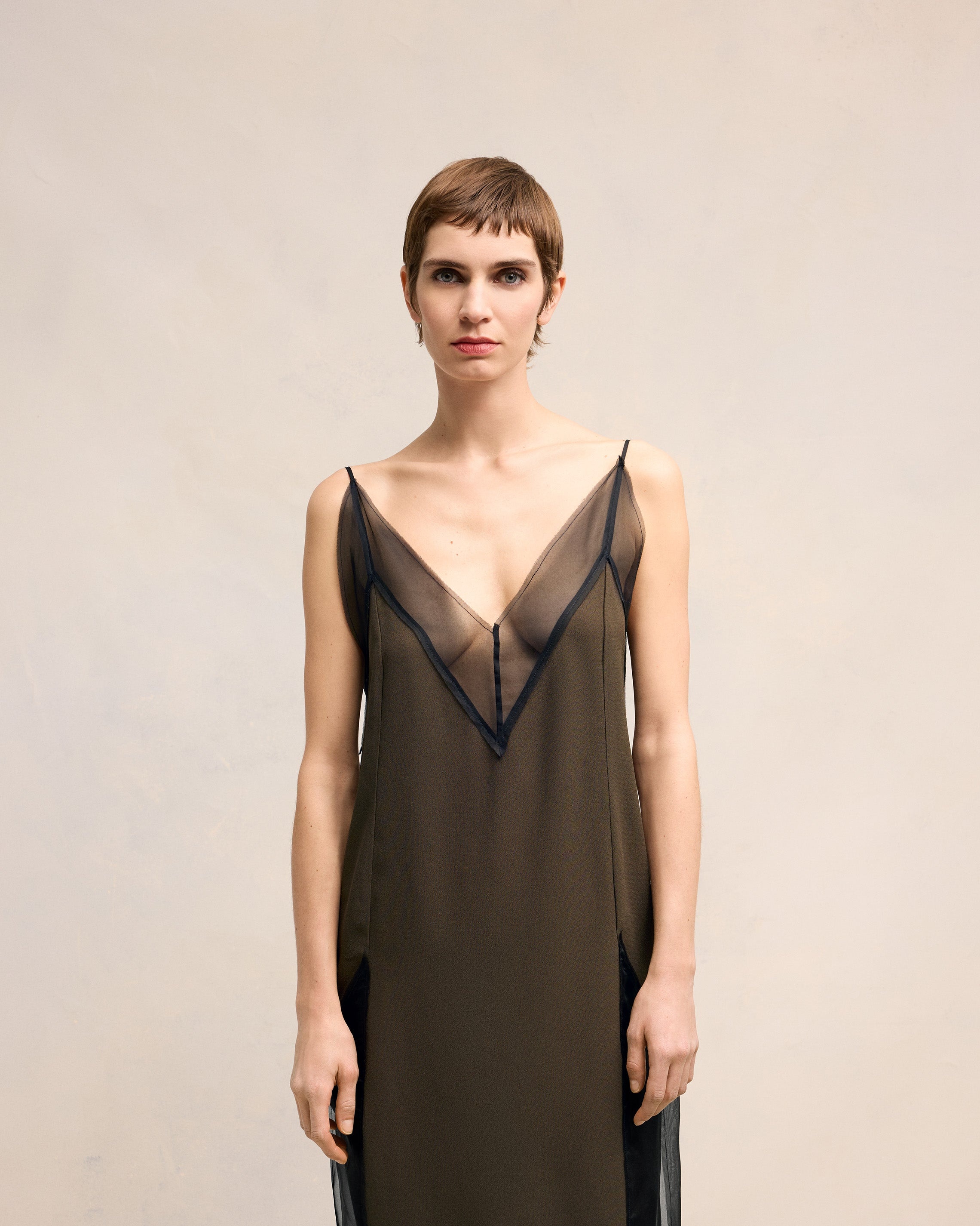 MIDI DRESS WITH THIN STRAPS - 3