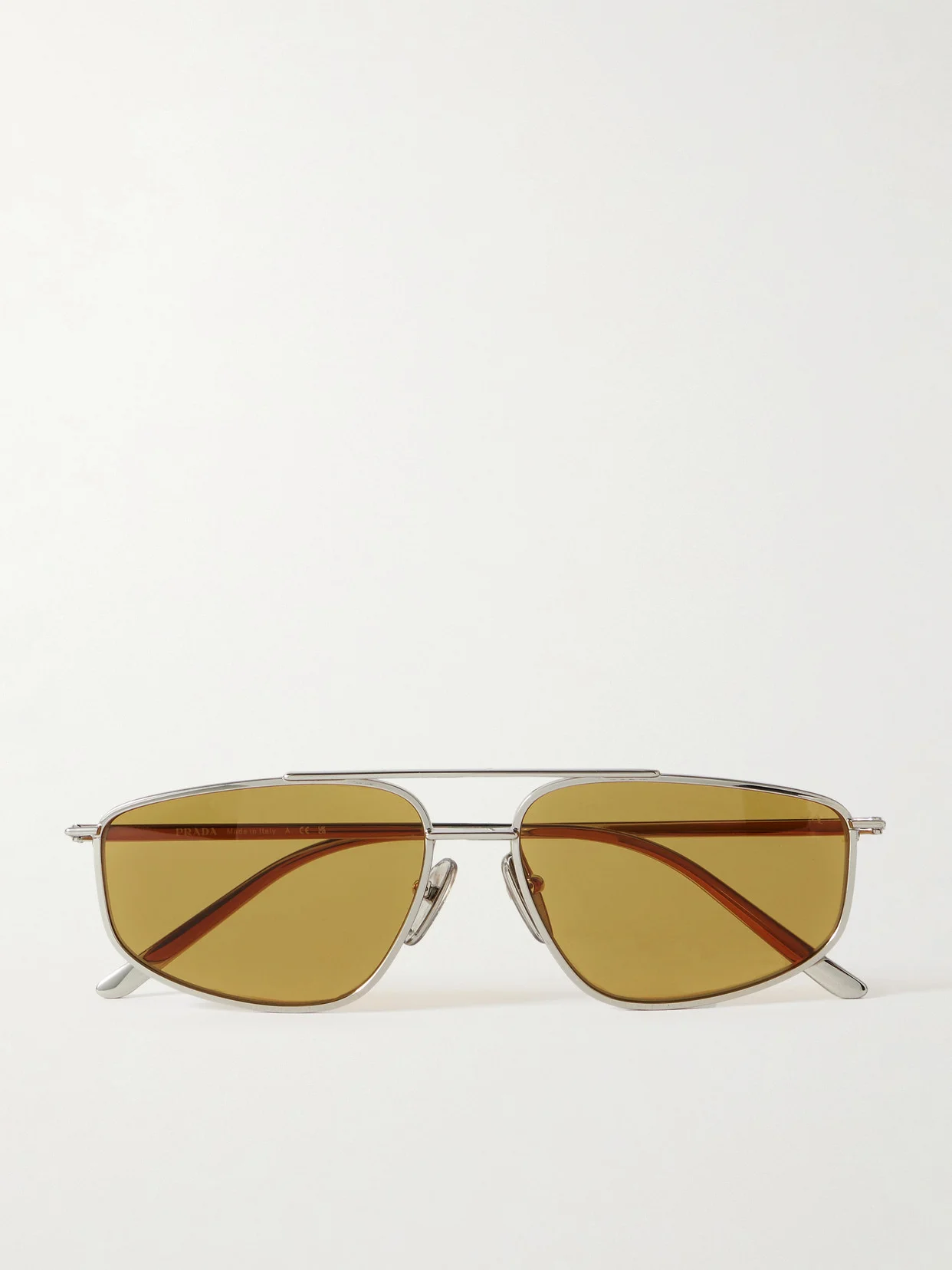 Aviator-style Silver-tone Sunglasses - 1