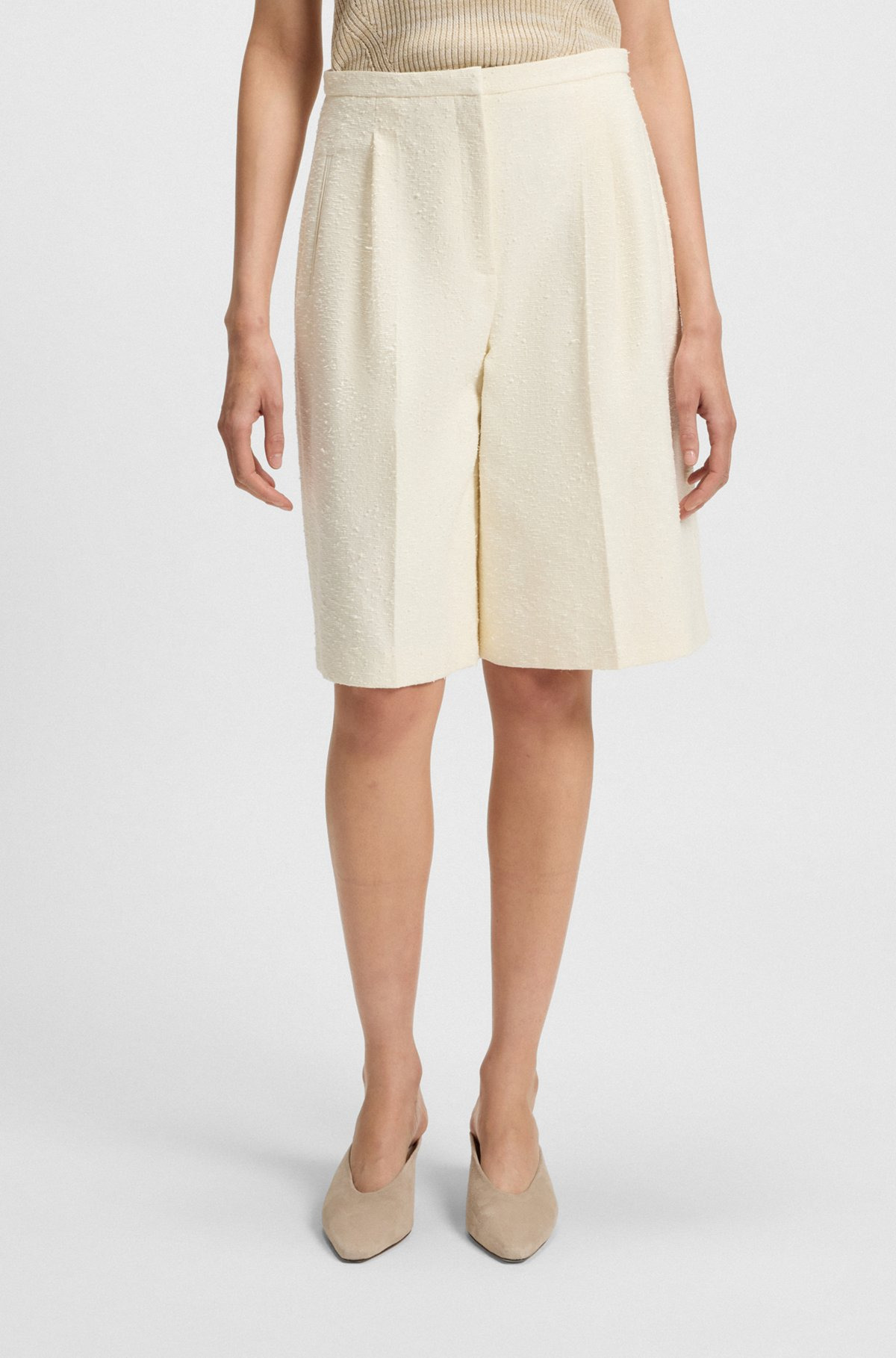 RELAXED-FIT SHORTS IN ITALIAN BOUCLÉ - 2