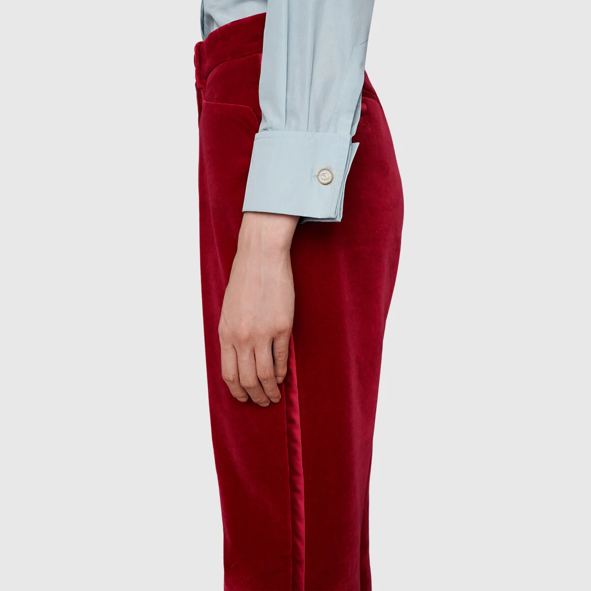 Stretch velvet flared pant - 5