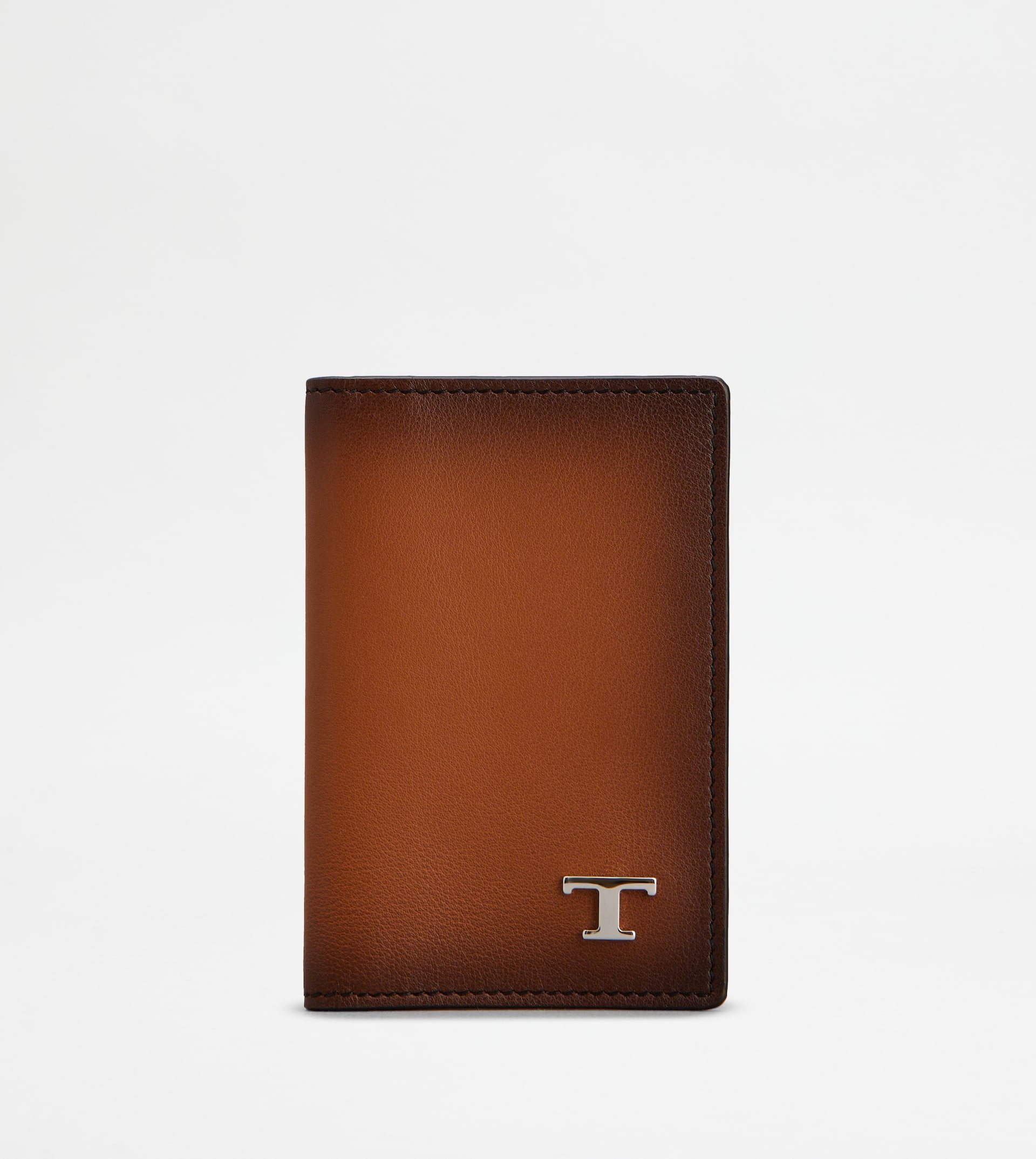 CARD HOLDER IN LEATHER - BROWN - 1