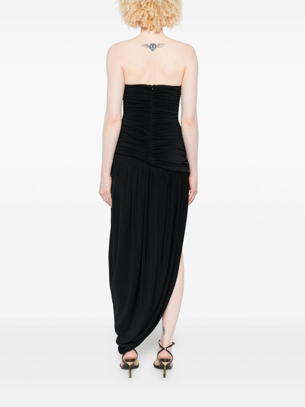 strapless draped dress - 4
