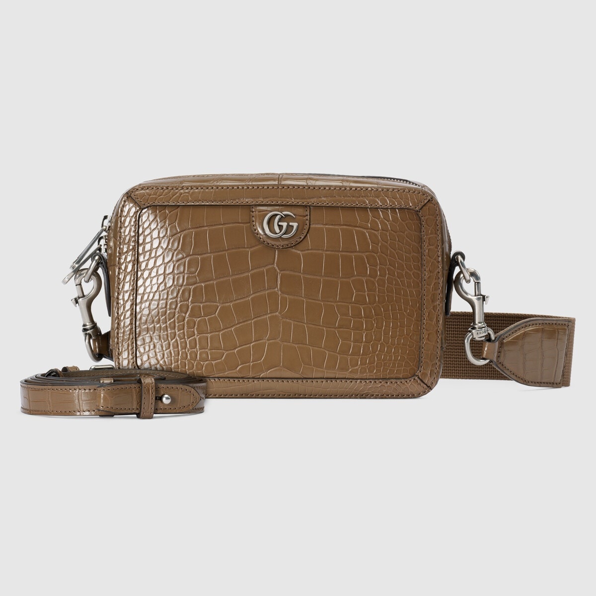 Crocodile crossbody bag with Double G - 7