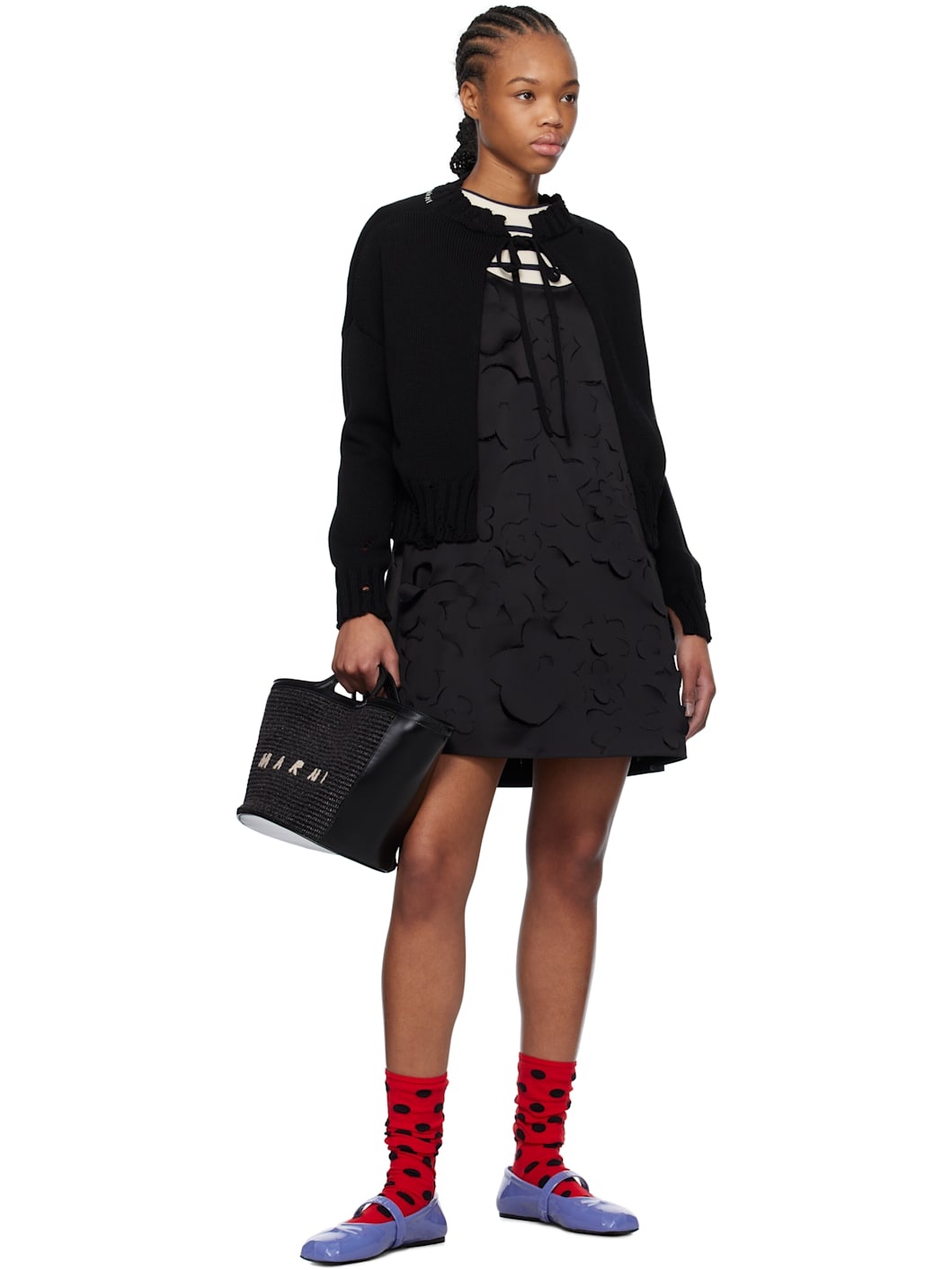 【送料&関税込】Marni Cut Out Detail Flared Duchess Satin Dr Flared duchess satin dress with cut out detail | Marni