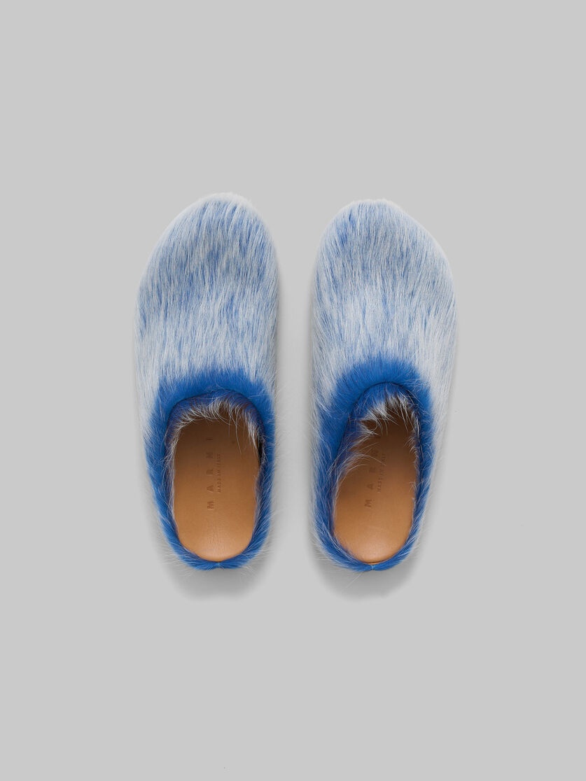 INDIGO LONG HAIR CALFSKIN FUSSBETT SABOT - 4