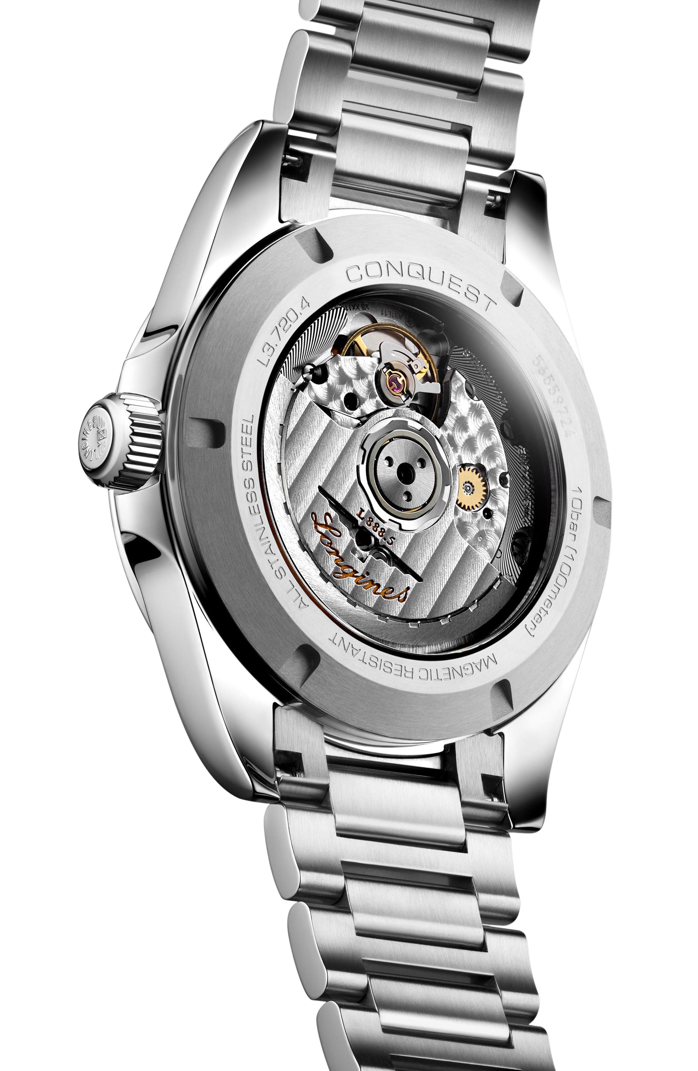 Longines Conquest Automatic Bracelet Watch, 38mm in Green at Nordstrom - 2