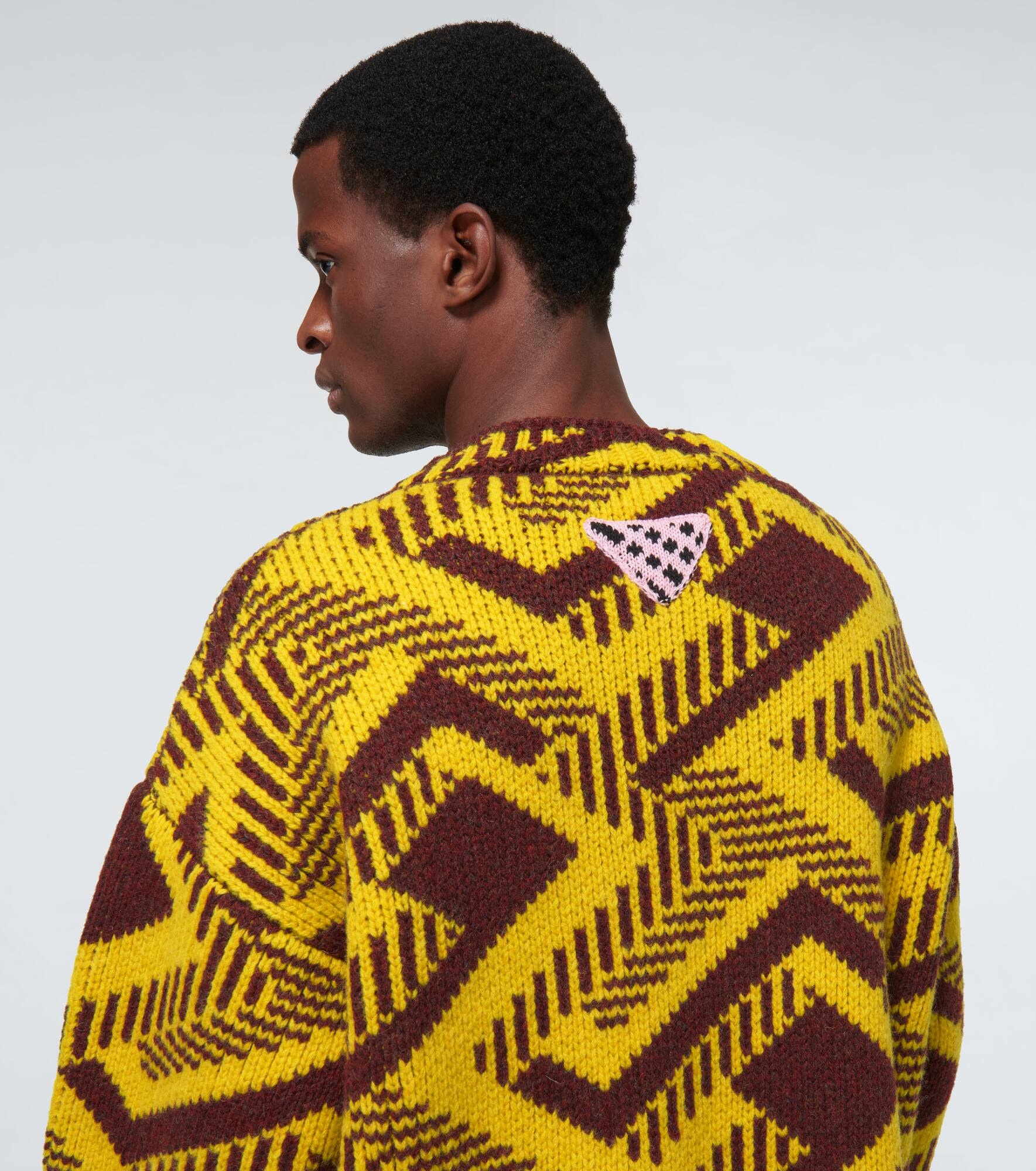 V-neck jacquard wool sweater - 6