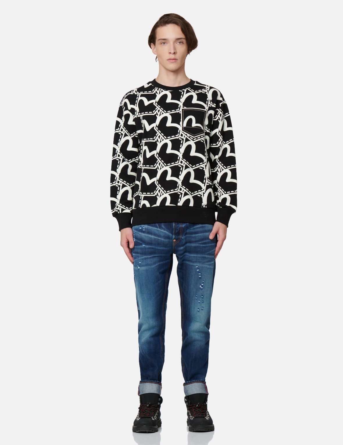 ALLOVER SEAGULL POCKET GRAPHIC PRINT SWEATSHIRT - 5