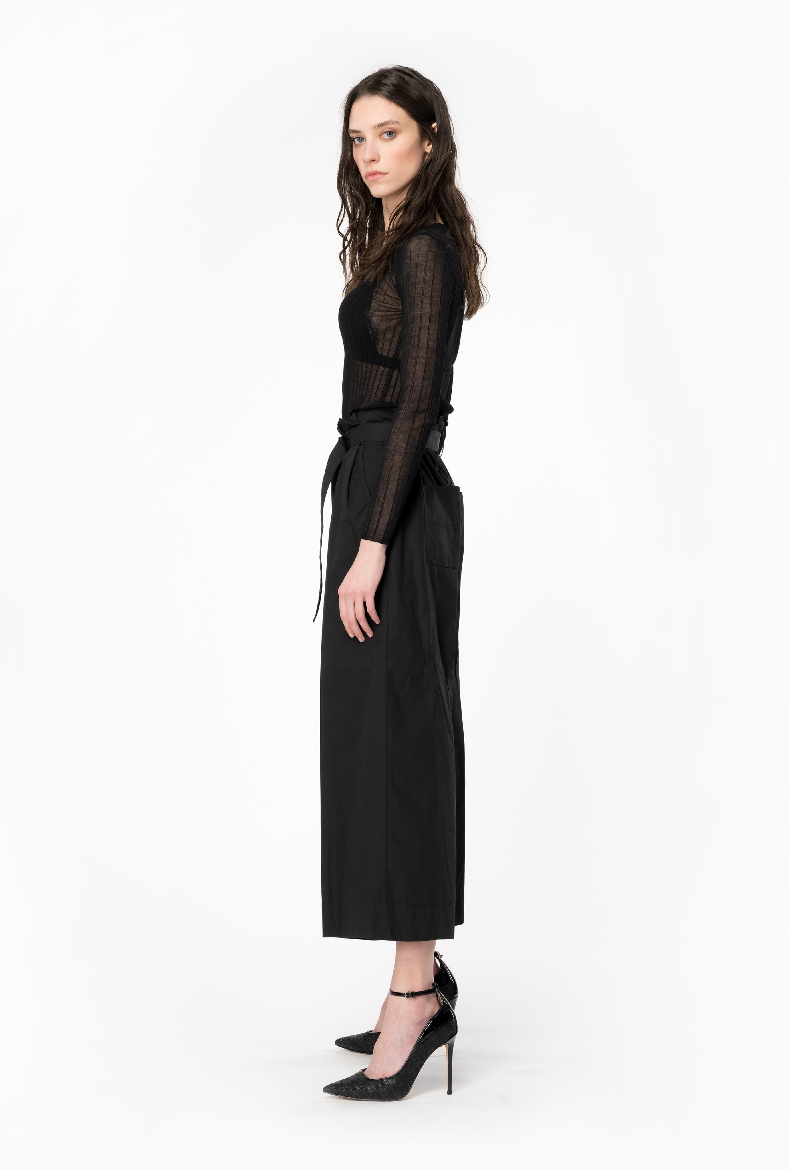 WIDE-LEG TROUSERS WITH BELT - 3