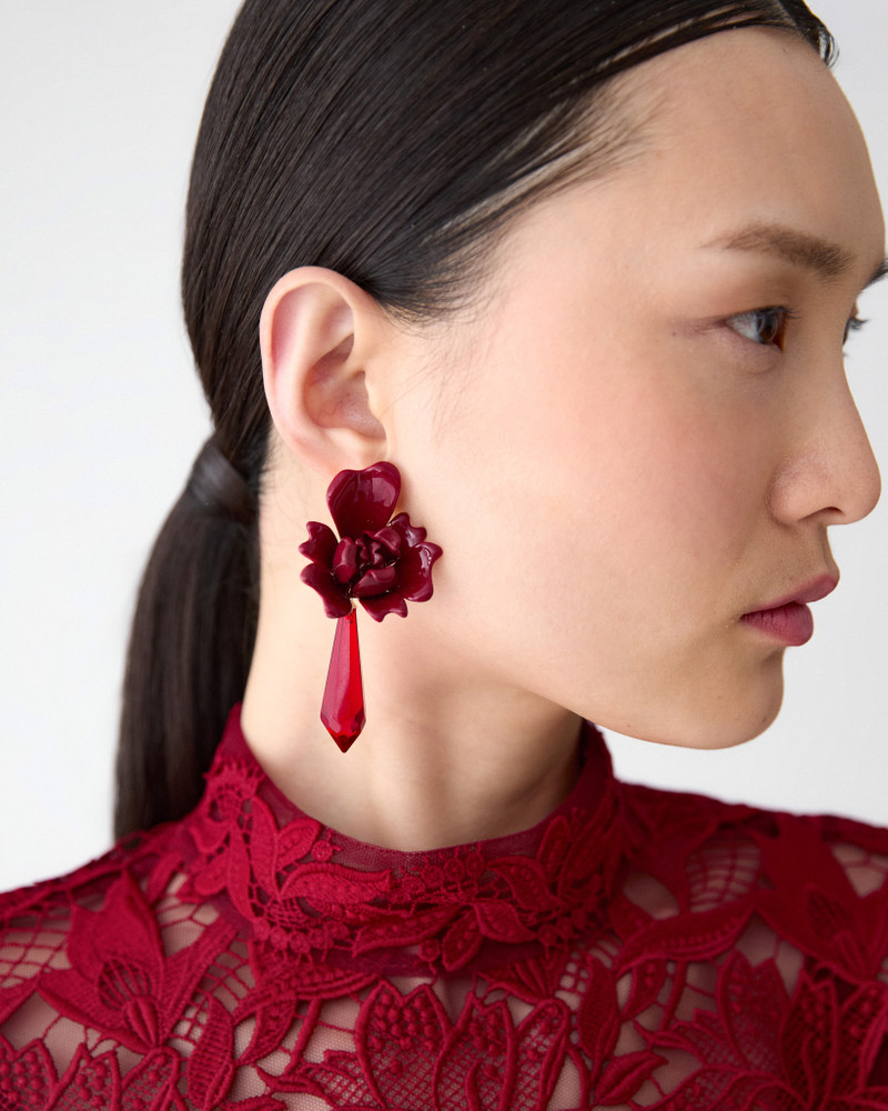 CAROLINA HERRERA Enamel Tulip Earrings outlook