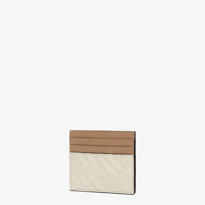 FENDI White leather card holder outlook