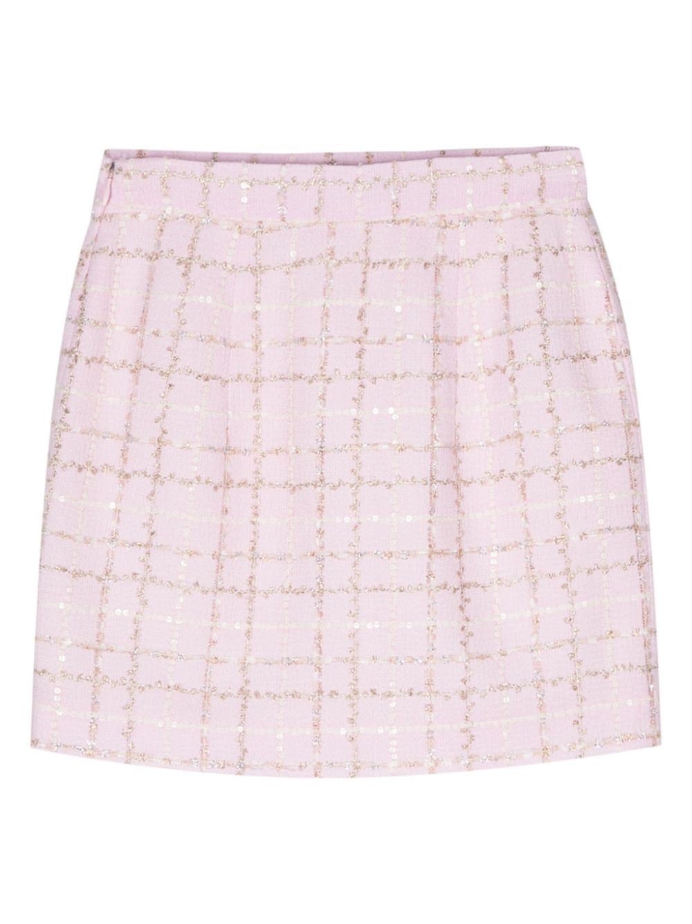 sequin-embellished tweed mini skirt - 2