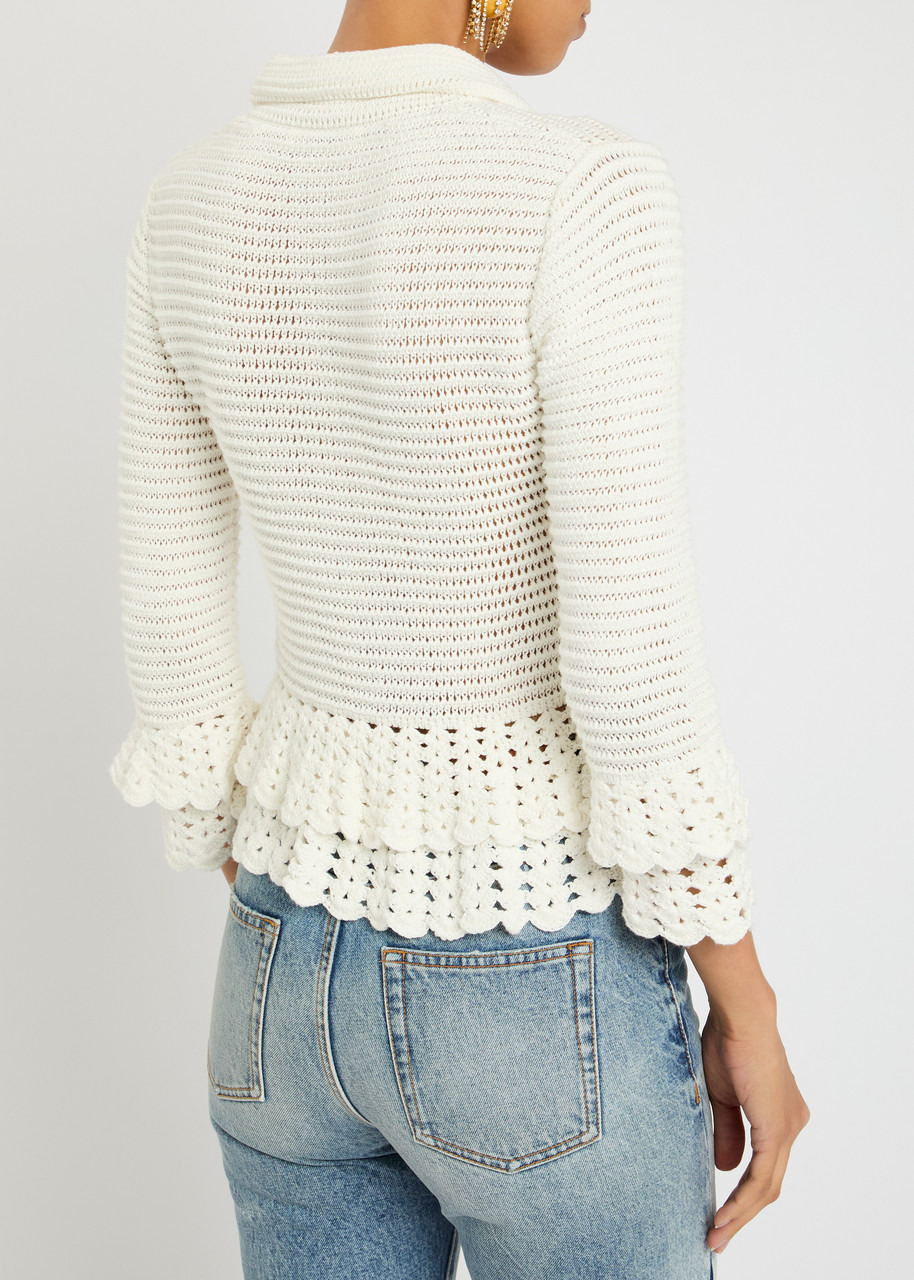 Chloe Frilled Crochet Blouse - 3