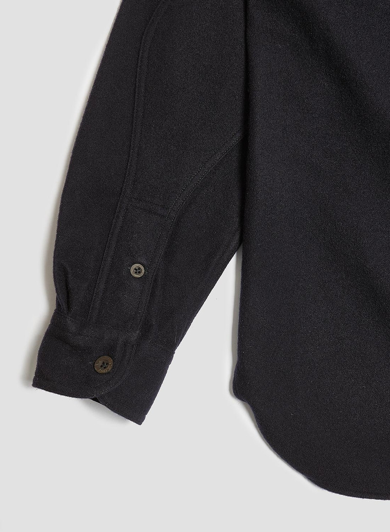 Tharkay Shirt Wool Flannel in Dark Navy 5