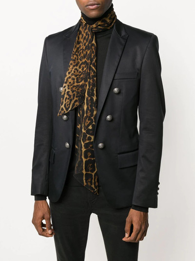 SAINT LAURENT leopard print neck bow outlook