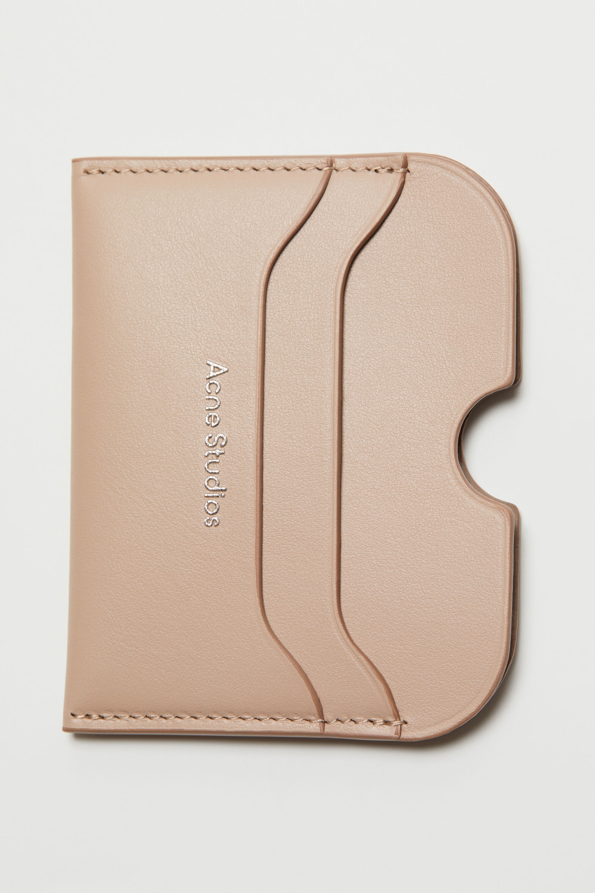 Leather card holder - Taupe beige - 6