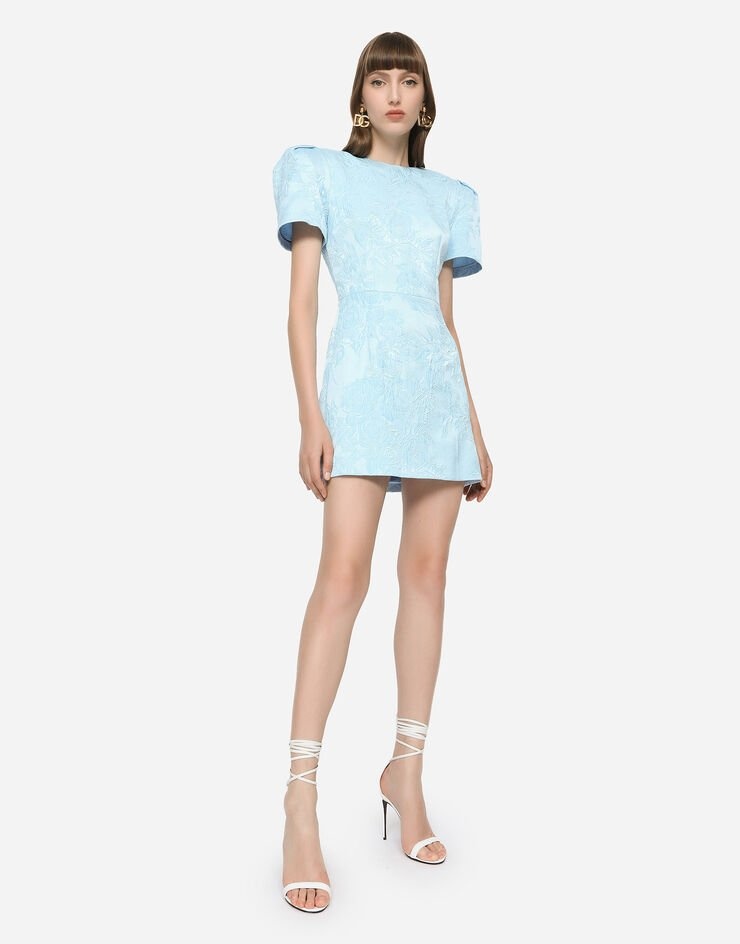 Short floral brocade dress - 5