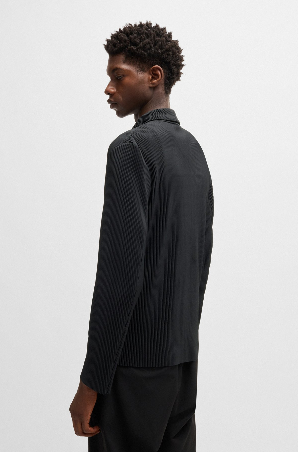 MODERN-FIT JACKET IN JERSEY WITH PLISSÉ PLEATS - 4