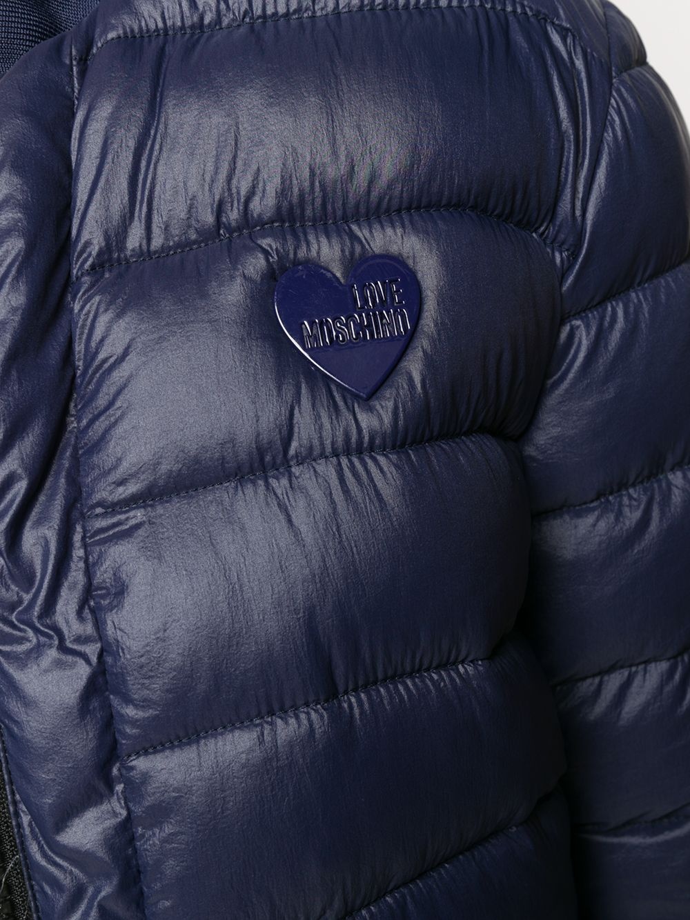 logo patch padded jacket - 5