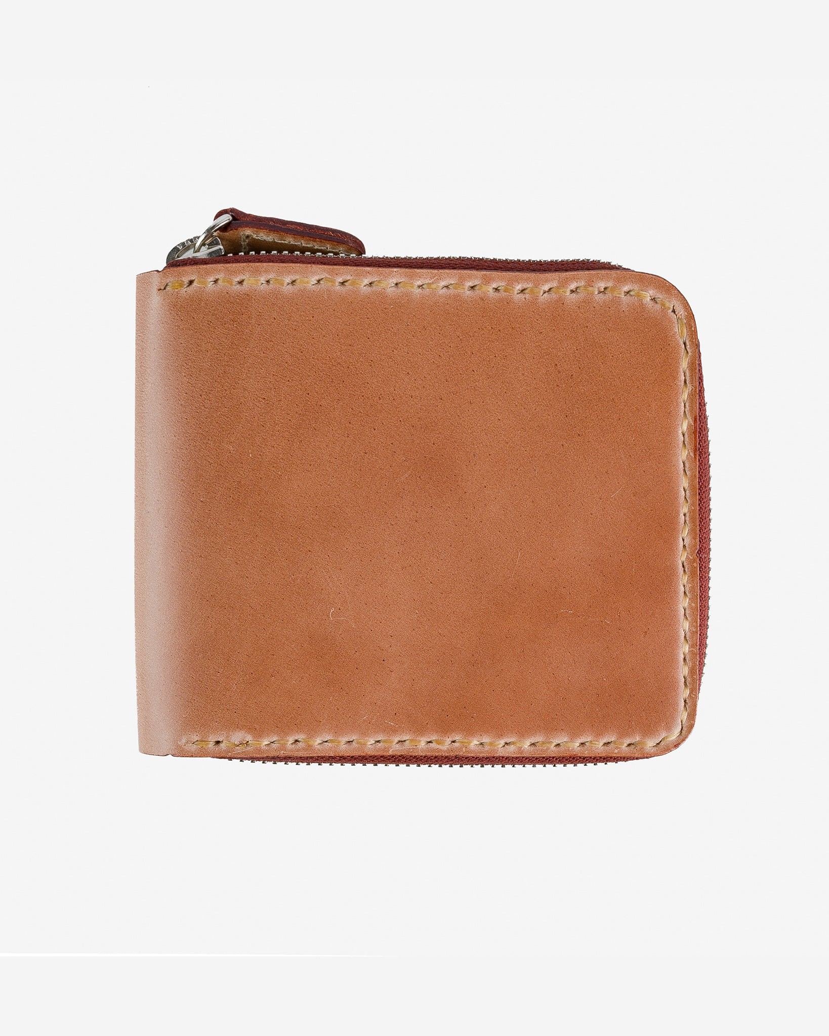 IHG-090-NAT Zip-Secured Shell Cordovan Wallet - Natural - 3