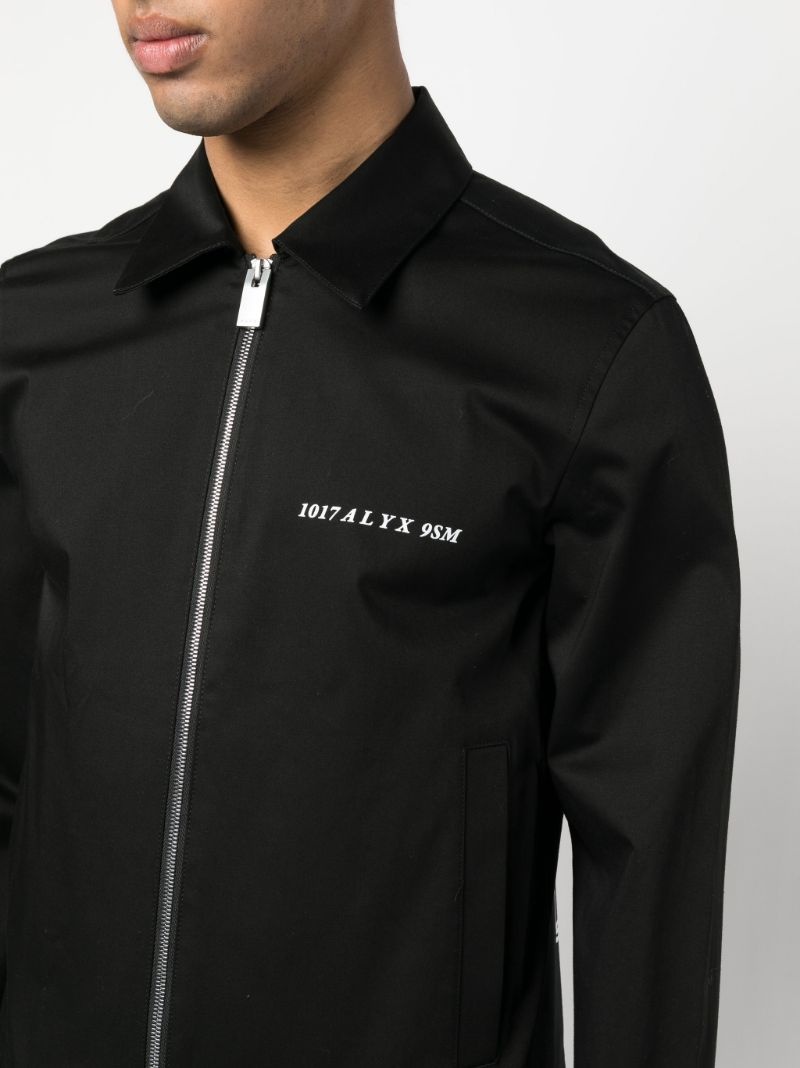 logo-print detail zipped jacket - 5