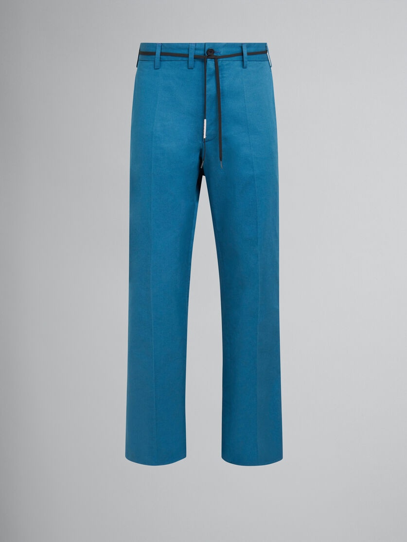 BLUE BIO GABARDINE CHINOS - 1