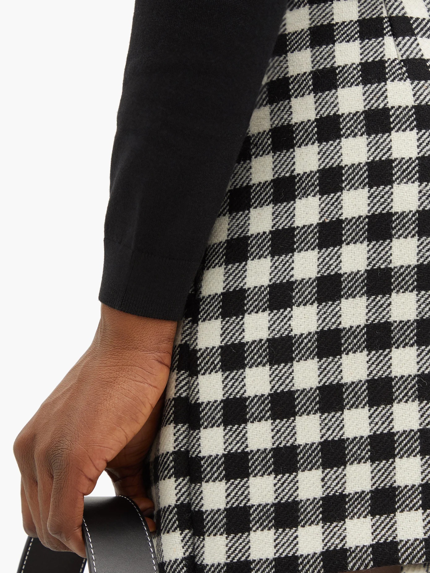 Checked wool-blend skort - 3