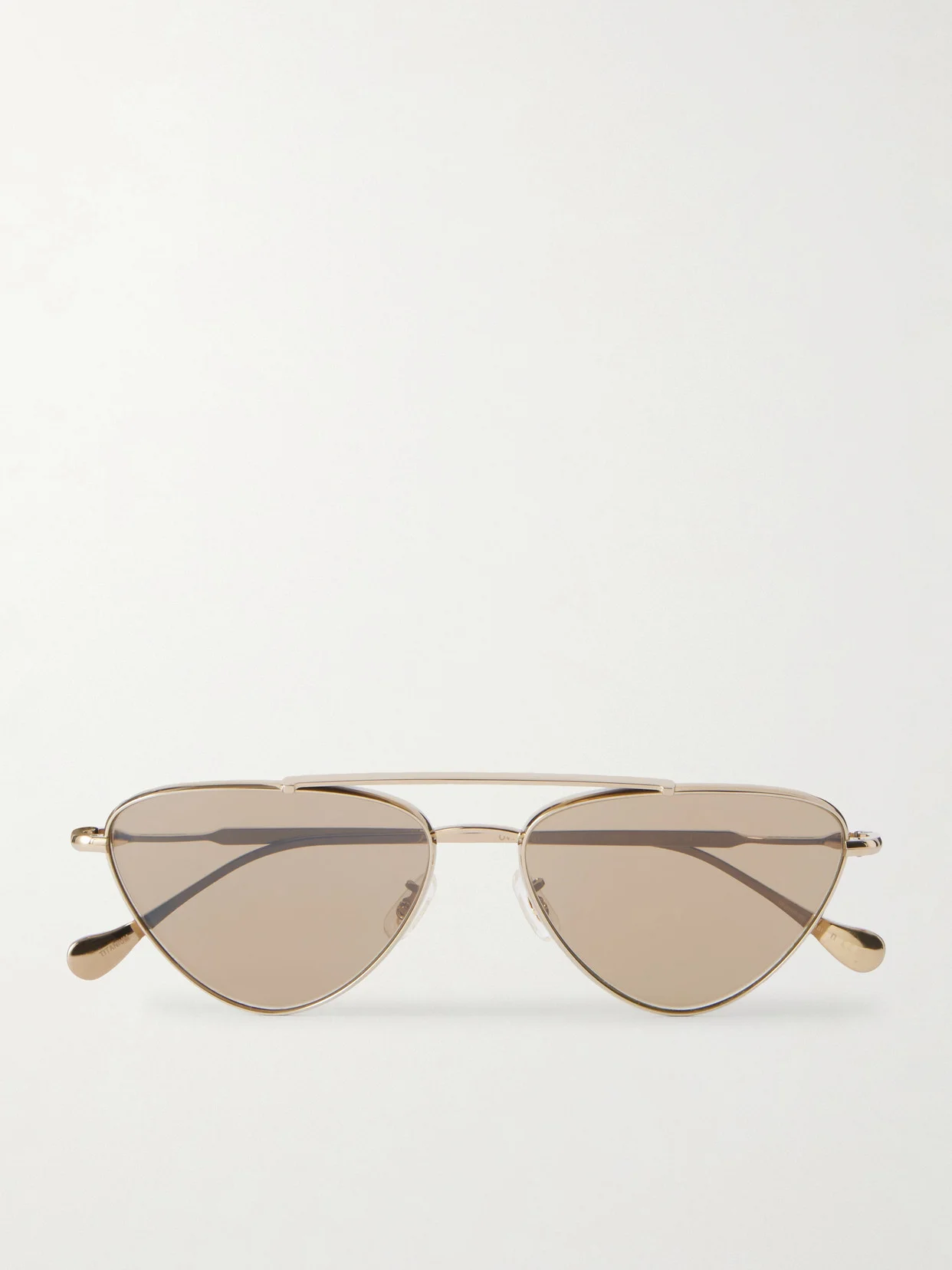 + Jil Sander Aviator-style Gold-tone Titanium Sunglasses - 1
