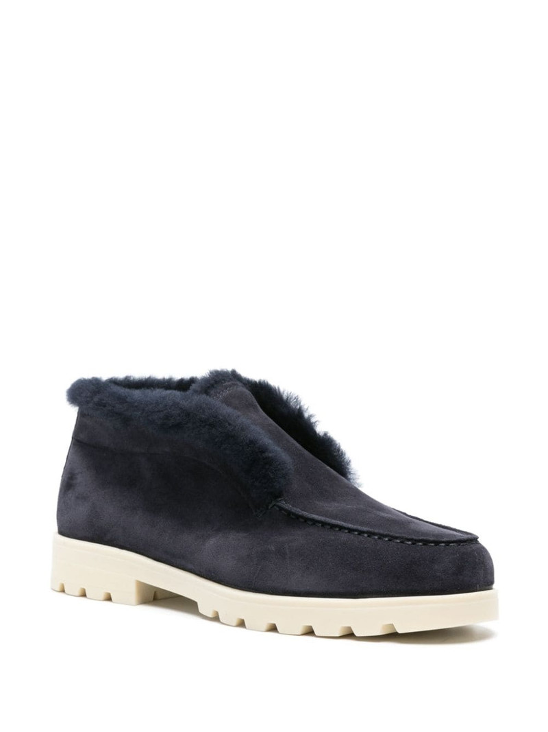 Santoni fur-trim suede desert boots outlook